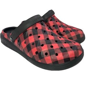 JOYBEES FOOTWEAR Size Mens 7 Womens‎ 9 Red Black  Comfy Clog Shoes